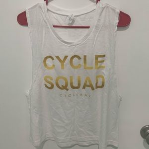 White Cycle Squad CYCLEBAR Muscle Crop